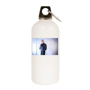 Alan Rickman White Water Bottle With Carabiner