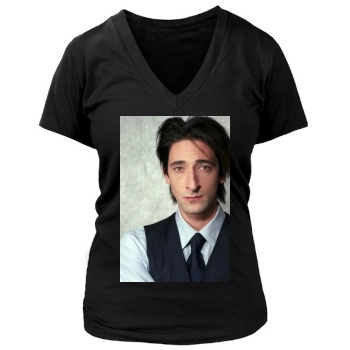 Adrien Brody Women's Deep V-Neck TShirt