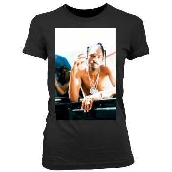 Snoop Dogg Women's Junior Cut Crewneck T-Shirt