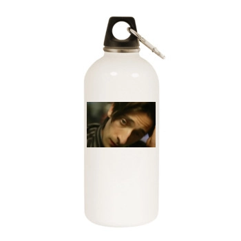 Adrien Brody White Water Bottle With Carabiner