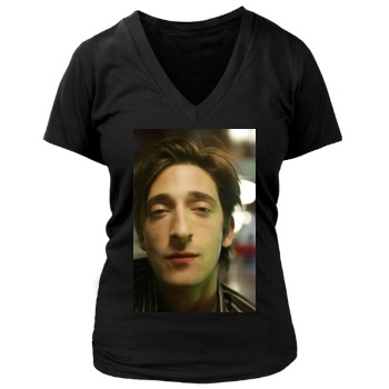 Adrien Brody Women's Deep V-Neck TShirt