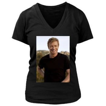 Simon Baker Women's Deep V-Neck TShirt