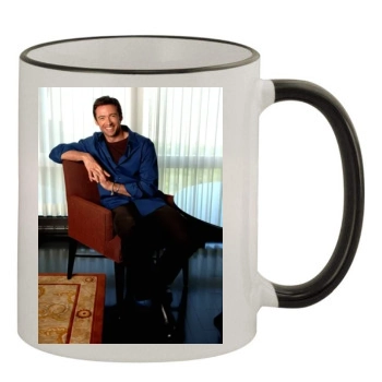 Hugh Jackman 11oz Colored Rim & Handle Mug