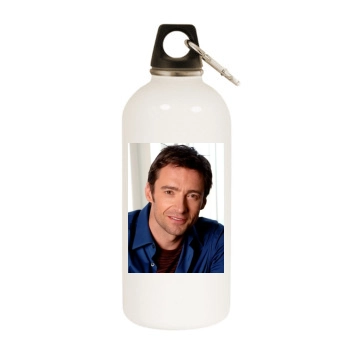 Hugh Jackman White Water Bottle With Carabiner