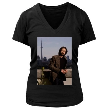 Adrien Brody Women's Deep V-Neck TShirt