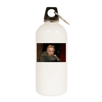 Alan Rickman White Water Bottle With Carabiner