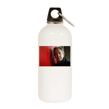 Alan Rickman White Water Bottle With Carabiner