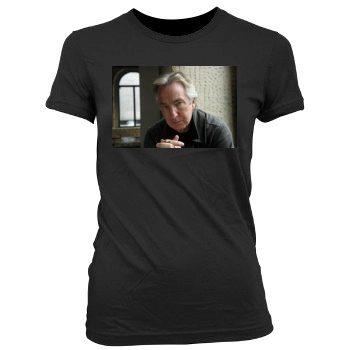 Alan Rickman Women's Junior Cut Crewneck T-Shirt