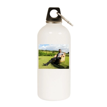 Hugh Jackman White Water Bottle With Carabiner