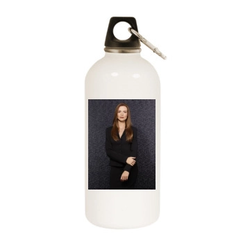 Saffron Burrows White Water Bottle With Carabiner