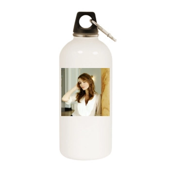 Saffron Burrows White Water Bottle With Carabiner