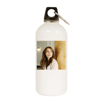 Saffron Burrows White Water Bottle With Carabiner