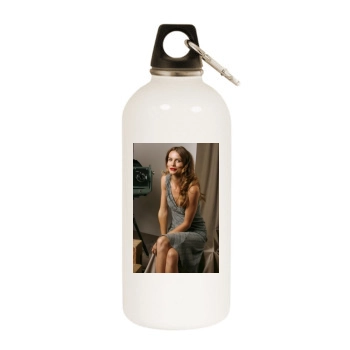 Saffron Burrows White Water Bottle With Carabiner