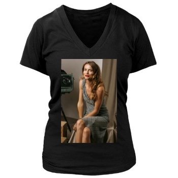 Saffron Burrows Women's Deep V-Neck TShirt