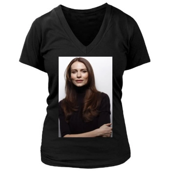 Saffron Burrows Women's Deep V-Neck TShirt