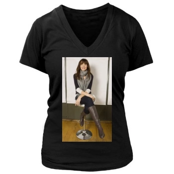 Saffron Burrows Women's Deep V-Neck TShirt