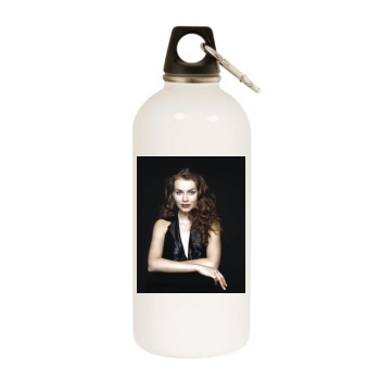 Saffron Burrows White Water Bottle With Carabiner