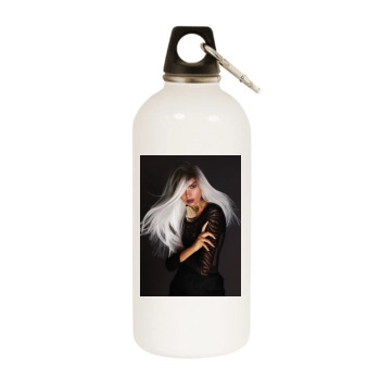 Samantha Harris White Water Bottle With Carabiner