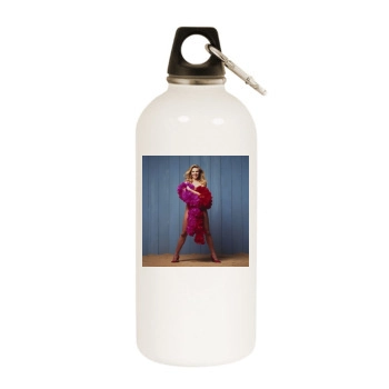 Samantha Janus White Water Bottle With Carabiner