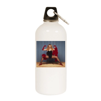 Samantha Janus White Water Bottle With Carabiner