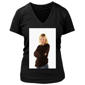 Samantha Mathis Women's Deep V-Neck TShirt