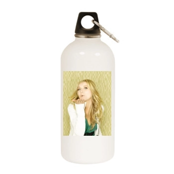 Sarah Chalke White Water Bottle With Carabiner