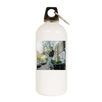 Alessandro Nivola White Water Bottle With Carabiner