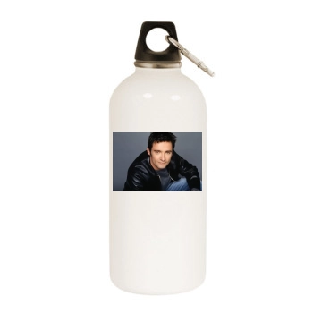 Hugh Jackman White Water Bottle With Carabiner