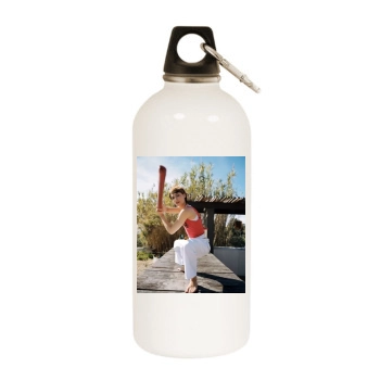 Samaire Armstrong White Water Bottle With Carabiner