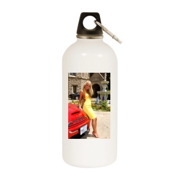 Sara Jean Underwood White Water Bottle With Carabiner