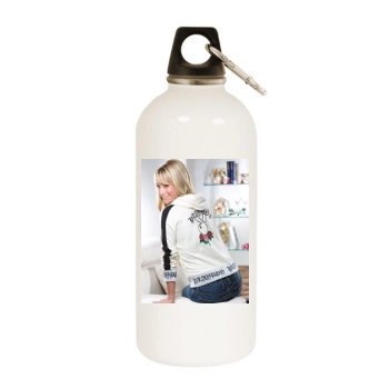 Sara Jean Underwood White Water Bottle With Carabiner