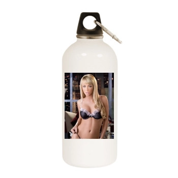 Sara Jean Underwood White Water Bottle With Carabiner