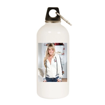 Sara Jean Underwood White Water Bottle With Carabiner