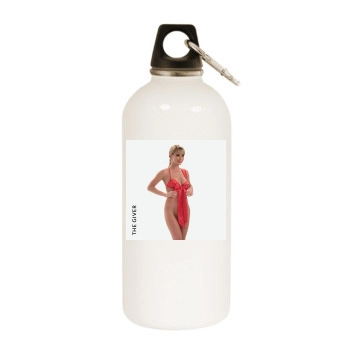 Sara Jean Underwood White Water Bottle With Carabiner