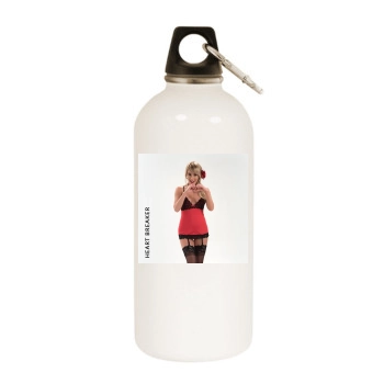 Sara Jean Underwood White Water Bottle With Carabiner