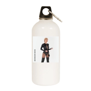 Sara Jean Underwood White Water Bottle With Carabiner