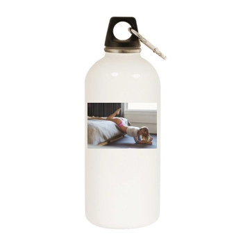 Sara Jean Underwood White Water Bottle With Carabiner