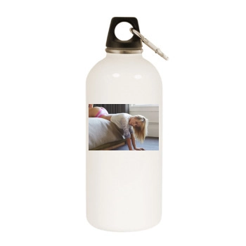 Sara Jean Underwood White Water Bottle With Carabiner