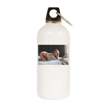 Sara Jean Underwood White Water Bottle With Carabiner