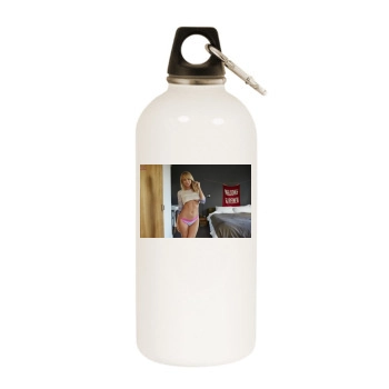 Sara Jean Underwood White Water Bottle With Carabiner