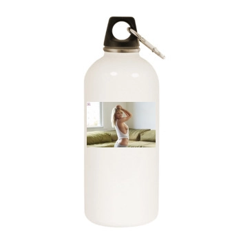 Sara Jean Underwood White Water Bottle With Carabiner