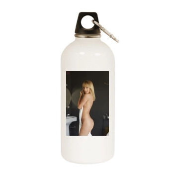 Sara Jean Underwood White Water Bottle With Carabiner