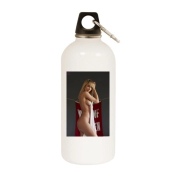 Sara Jean Underwood White Water Bottle With Carabiner