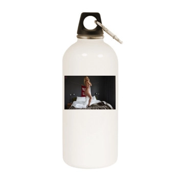 Sara Jean Underwood White Water Bottle With Carabiner