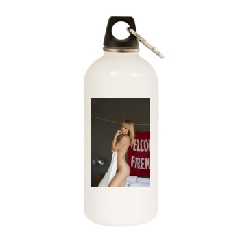 Sara Jean Underwood White Water Bottle With Carabiner