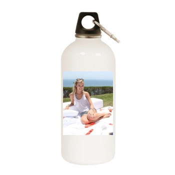 Sara Paxton White Water Bottle With Carabiner