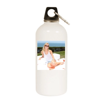 Sara Paxton White Water Bottle With Carabiner