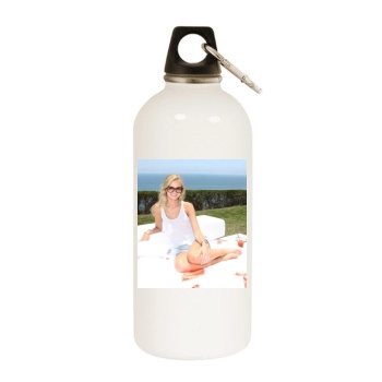 Sara Paxton White Water Bottle With Carabiner