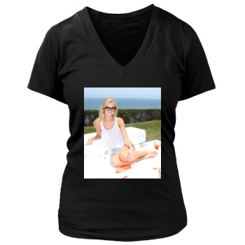 Sara Paxton Women's Deep V-Neck TShirt