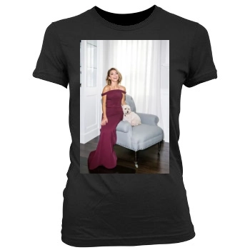 Sarah Hyland Women's Junior Cut Crewneck T-Shirt